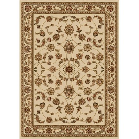 AURIC 1596-1346-IVORY Como Rectangular Ivory Traditional Italy Area Rug8 ft. W x 8 ft. H AU489374